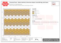 Interlock (Pasco) 19x22 cm · FLO-141 · Native interlock, three-tone stripes, turned 90 deg, kerb frame