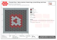 Interlock (Pasco) 19x22 cm · FLO-142 · Native interlock, framed rings, turned 90 deg, kerb frame