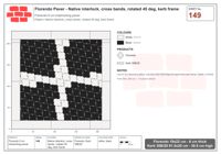 Interlock (Pasco) 19x22 cm · FLO-149 · Native interlock, cross bands, rotated 45 deg, kerb frame