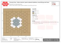 Interlock (Pasco) 19x22 cm · FLO-176 · Native interlock, square scattered medallions, turned 90 deg, kerb frame