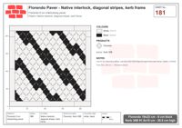 Interlock (Pasco) 19x22 cm · FLO-181 · Native interlock, diagonal stripes, kerb frame