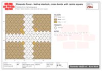 Interlock (Pasco) 19x22 cm · FLO-204 · Native interlock, cross bands with centre square
