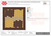Interlock (Pasco) 19x22 cm · FLO-206 · Native interlock, chequer blocks with band, rotated 30 deg, kerb frame