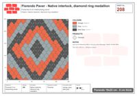 Interlock (Pasco) 19x22 cm · FLO-208 · Native interlock, diamond ring medallion