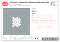 Interlock (Pasco) 19x22 cm · FLO-210 · Native interlock, accent border, turned 90 deg, kerb frame