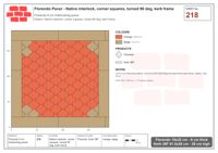 Interlock (Pasco) 19x22 cm · FLO-218 · Native interlock, corner squares, turned 90 deg, kerb frame