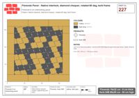 Interlock (Pasco) 19x22 cm · FLO-227 · Native interlock, diamond chequer, rotated 60 deg, kerb frame
