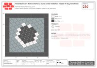 Interlock (Pasco) 19x22 cm · FLO-230 · Native interlock, round centre medallion, rotated 75 deg, kerb frame