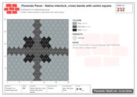 Interlock (Pasco) 19x22 cm · FLO-232 · Native interlock, cross bands with centre square