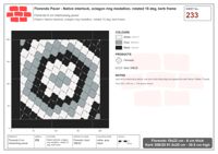 Interlock (Pasco) 19x22 cm · FLO-233 · Native interlock, octagon ring medallion, rotated 15 deg, kerb frame