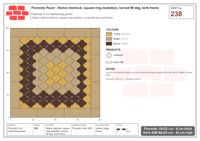 Interlock (Pasco) 19x22 cm · FLO-238 · Native interlock, square ring medallion, turned 90 deg, kerb frame