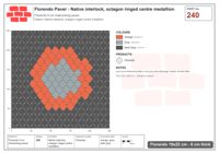 Interlock (Pasco) 19x22 cm · FLO-240 · Native interlock, octagon ringed centre medallion