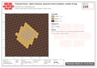 Interlock (Pasco) 19x22 cm · FLO-248 · Native interlock, diamond centre medallion, rotated 15 deg