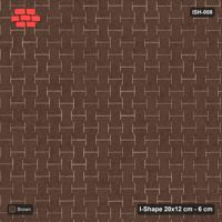 Interlock (Pasco) 20x12 cm · ISH-008 · Quarter-turn lattice, solid tone, kerb frame