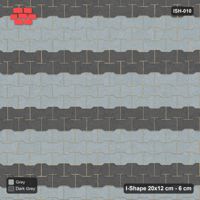 Interlock (Pasco) 20x12 cm · ISH-010 · Aligned lattice, horizontal bands 24cm, kerb frame