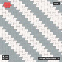 Interlock (Pasco) 20x12 cm · ISH-011 · Quarter-turn lattice, diagonal stripes 30cm