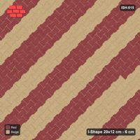 Interlock (Pasco) 20x12 cm · ISH-015 · Diagonal 45 deg lattice, counter-diagonal stripes 32cm