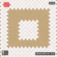 Interlock (Pasco) 20x12 cm · ISH-024 · Diagonal 45 deg lattice, square rings 36cm, kerb frame