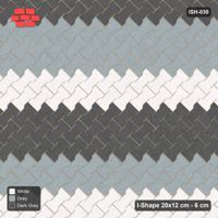 Interlock (Pasco) 20x12 cm · ISH-030 · Diagonal 45 deg lattice, horizontal bands 36cm, kerb frame