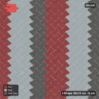 Interlock (Pasco) 20x12 cm · ISH-036 · Diagonal 45 deg lattice, vertical bands 36cm, kerb frame