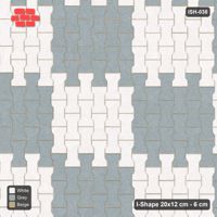 Interlock (Pasco) 20x12 cm · ISH-038 · Quarter-turn lattice, checker 60cm, kerb frame