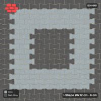 Interlock (Pasco) 20x12 cm · ISH-040 · Aligned lattice, square rings 40cm, kerb frame