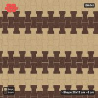 Interlock (Pasco) 20x12 cm · ISH-041 · Quarter-turn lattice, horizontal bands 32cm, kerb frame
