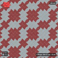 Interlock (Pasco) 20x12 cm · ISH-042 · Diagonal 45 deg lattice, checker 36cm