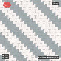 Interlock (Pasco) 20x12 cm · ISH-043 · Aligned lattice, diagonal stripes 30cm, kerb frame