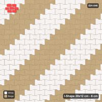 Interlock (Pasco) 20x12 cm · ISH-046 · Aligned lattice, counter-diagonal stripes 40cm, kerb frame