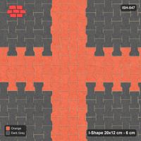 Interlock (Pasco) 20x12 cm · ISH-047 · Quarter-turn lattice, cross feature 38cm, kerb frame