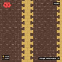 Interlock (Pasco) 20x12 cm · ISH-049 · Aligned lattice, accent column every 4th band 30cm, kerb frame