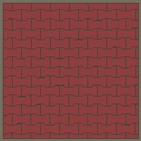 Interlock (Pasco) 20x12 cm · ISH-069 · I-Shape Dog-Bone Single tone field, contrast kerb frame, aligned lattice A - kerb frame (Kerb 40F)