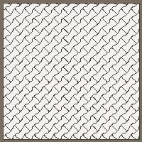Interlock (Pasco) 20x12 cm · ISH-070 · I-Shape Dog-Bone Single tone field, contrast kerb frame, diagonal 45 deg lattice B - kerb frame (Kerb 25B)