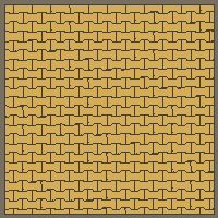 Interlock (Pasco) 20x12 cm · ISH-071 · I-Shape Dog-Bone Single tone field, contrast kerb frame, aligned lattice C - kerb frame (Kerb 40H)