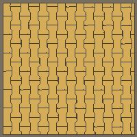 Interlock (Pasco) 20x12 cm · ISH-074 · I-Shape Dog-Bone Single tone field, contrast kerb frame, quarter-turn lattice C - kerb frame (Kerb 54F)