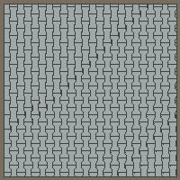 Interlock (Pasco) 20x12 cm · ISH-076 · I-Shape Dog-Bone Single tone field, contrast kerb frame, quarter-turn lattice B - kerb frame (Kerb 25H)