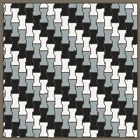 Interlock (Pasco) 20x12 cm · ISH-079 · I-Shape Dog-Bone 3-tone file stripes (catalogue style), quarter-turn lattice B - kerb frame (Heel kerb 75x150x600)
