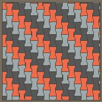 Interlock (Pasco) 20x12 cm · ISH-081 · I-Shape Dog-Bone 3-tone file stripes (catalogue style), quarter-turn lattice A - kerb frame (Kerb 25F)
