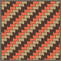 Interlock (Pasco) 20x12 cm · ISH-085 · I-Shape Dog-Bone 3-tone file stripes (catalogue style), aligned lattice B - kerb frame (Kerb 30H/20)