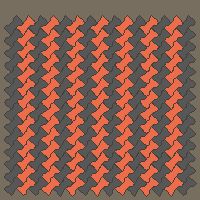 Interlock (Pasco) 20x12 cm · ISH-086 · I-Shape Dog-Bone 2-tone file stripes, diagonal 45 deg lattice C - edge to edge