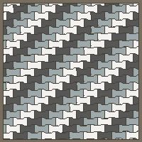 Interlock (Pasco) 20x12 cm · ISH-087 · I-Shape Dog-Bone 3-tone file stripes (catalogue style), aligned lattice A - kerb frame (Kerb 30B)