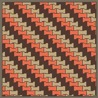 Interlock (Pasco) 20x12 cm · ISH-089 · I-Shape Dog-Bone 3-tone cross-file stripes, aligned lattice A - kerb frame (Kerb 25B)