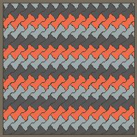 Interlock (Pasco) 20x12 cm · ISH-091 · I-Shape Dog-Bone 3-tone cross-file stripes, diagonal 45 deg lattice C - kerb frame (Kerb 54H)