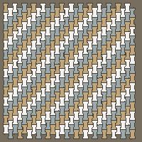 Interlock (Pasco) 20x12 cm · ISH-092 · I-Shape Dog-Bone 3-tone cross-file stripes, quarter-turn lattice A - edge to edge