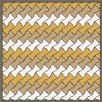 Interlock (Pasco) 20x12 cm · ISH-093 · I-Shape Dog-Bone 3-tone cross-file stripes, diagonal 45 deg lattice B - kerb frame (Kerb 54F)