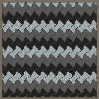 Interlock (Pasco) 20x12 cm · ISH-095 · I-Shape Dog-Bone 3-tone cross-file stripes, diagonal 45 deg lattice A - kerb frame (Kerb 25H)