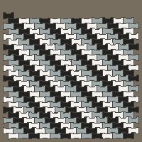 Interlock (Pasco) 20x12 cm · ISH-096 · I-Shape Dog-Bone 3-tone cross-file stripes, aligned lattice B - edge to edge