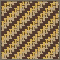Interlock (Pasco) 20x12 cm · ISH-097 · I-Shape Dog-Bone 3-tone cross-file stripes, quarter-turn lattice C - kerb frame (Kerb 38B)