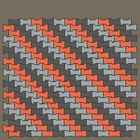 Interlock (Pasco) 20x12 cm · ISH-098 · I-Shape Dog-Bone 3-tone cross-file stripes, aligned lattice A - edge to edge